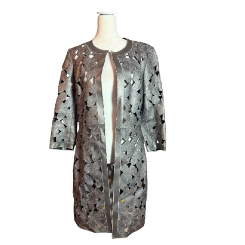 Active Seller! The Wrights Gray Die-Cut Leather Jacket